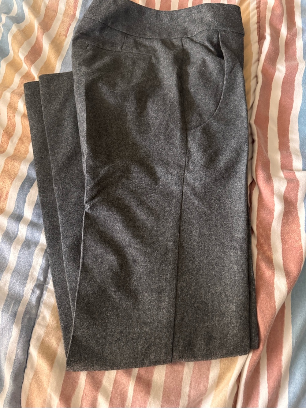 Gray Wool Women's Tailored Trousers